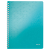 Leitz 4637 WOW cuaderno espiral A4 rayado 80gr 80 hojas turquesa metalizado 46370051 211984 - 1