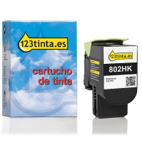 Lexmark 802HK (80C2HK0) toner negro XL (marca 123tinta)