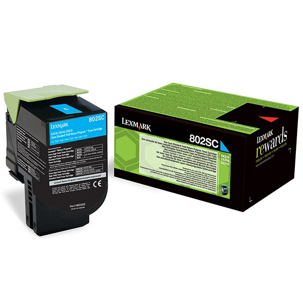 Lexmark 802SC (80C2SC0) toner cian (original) 80C2SC0 037286 - 1