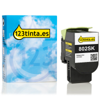 Lexmark 802SK (80C2SK0) toner negro (marca 123tinta) 80C2SK0C 037285