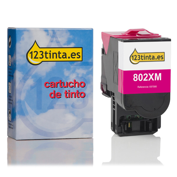 Lexmark 802XM (80C2XM0) toner magenta XXL (marca 123tinta) 80C2XM0C 037305 - 1