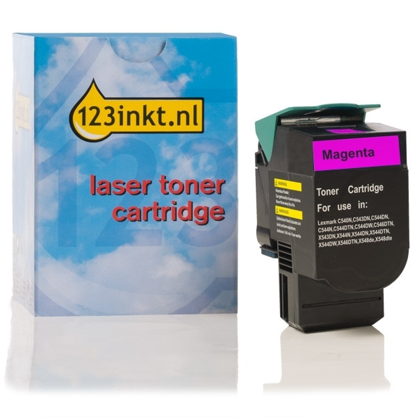 Lexmark C540H1MG toner magenta XL (marca 123tinta) C540H1MGC 037021 - 1