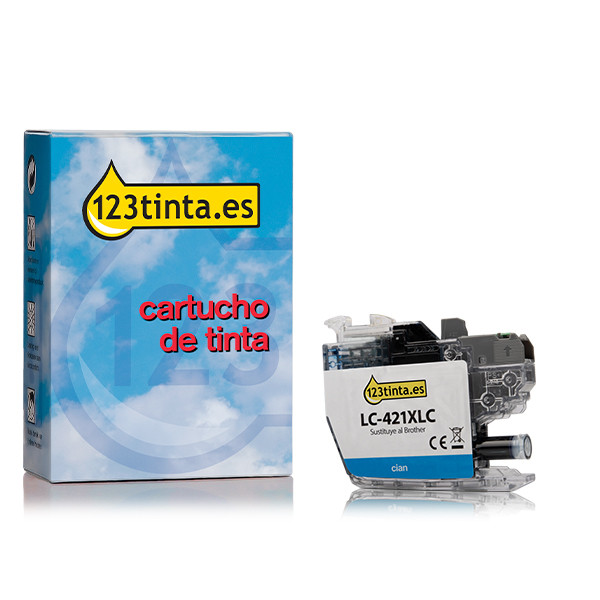 Marca 123tinta reemplaza a Brother LC-421XLC cartucho de tinta cian XL LC-421XLCC 160523 - 1