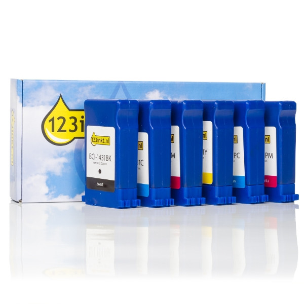 Multipack Canon BCI-1431 BK/C/M/Y/PC/PM (marca 123tinta)  132057 - 1