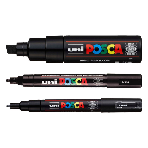 POSCA PC-1MC/5M/8K rotulador negro (3 unidades)  424248 - 1