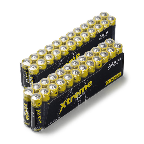 Pack: 123tinta Xtreme Power AA + AAA (2x 24 pilas)  121122 - 1