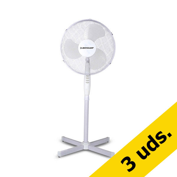 Pack: 3x Ventilador Dunlop de pie con 3 velocidades blanco (40 cm)  400691 - 1