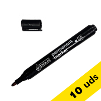 Pack 10x Rotulador permanente 123tinta negro - 2,5 mm redondo  300397