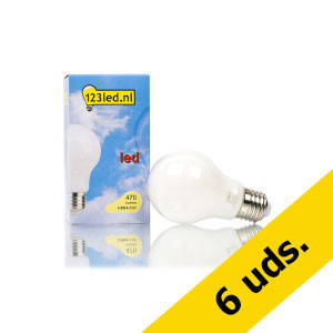 Pack 6x: Bombilla LED E27 Luz Cálida Pera Filamento Mate regulable (4.5W) - 123tinta  LDR01523 - 1