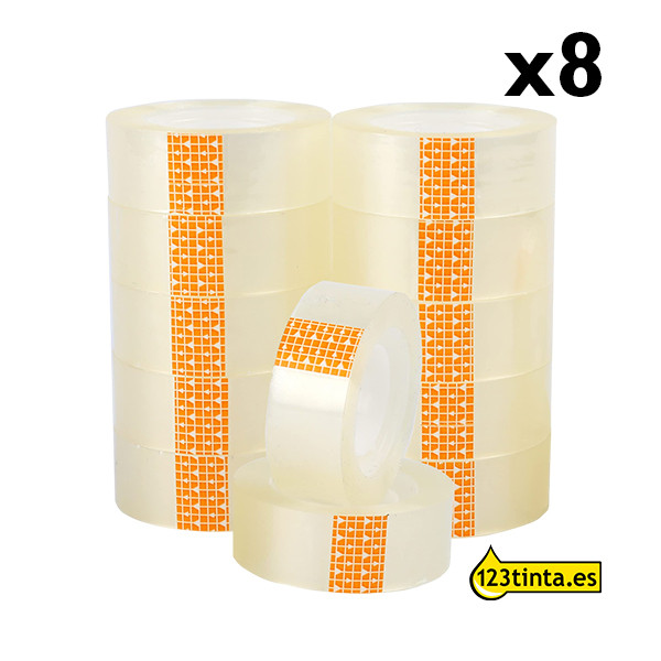 Pack 8x Cinta adhesiva 19 mm x 33 m 123tinta  300137 - 1