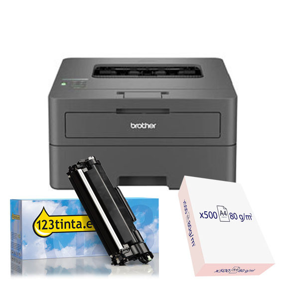 Pack Impresora Brother HL-L2400DW + toner 123tinta + papel  426353 - 1