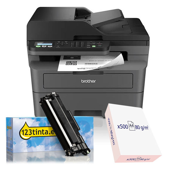 Pack Impresora Brother MFC-L2800DW + toner 123tinta + papel  426354 - 1