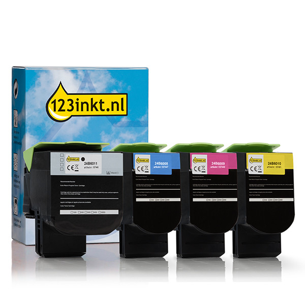 Pack ahorro: Lexmark 24B6011/08/09/10 toner negro + 3 colores (marca 123tinta)  131982 - 1