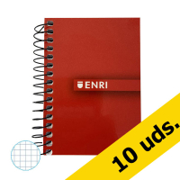 Pack ahorro: x10 Libreta Enri A7 cuadrícula 4mm con 48 hojas (Tapa Blanda) - Surtido de colores  426401