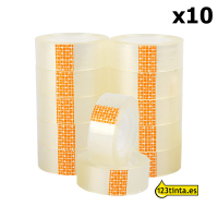 Pack ahorro 10x cinta adhesiva estándar 123tinta 15 mm x 33 m 57371-00002-06C 57387-00001-00C 300425