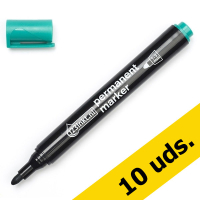 Pack ahorro 10x rotulador permanente verde 123tinta (2,5 mm)  300400