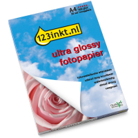 Papel fotográfico de alto brillo Ultra Glossy 300 gramos A4 (20 hojas) (marca 123tinta)  064140