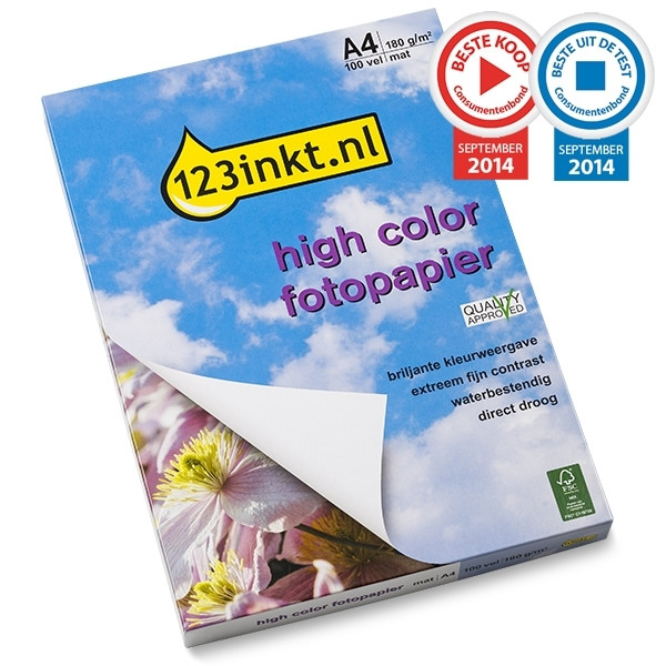 Papel fotográfico mate High Color 180 g/m² A4 (100 hojas) FSC(R) (marca 123tinta) C13S041256C Q6592AC 064020 - 1