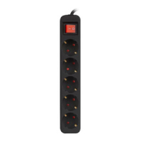 Regleta 5 tomas Interruptor (1,5M) - Negro PS1-05F-0150-BK 426129