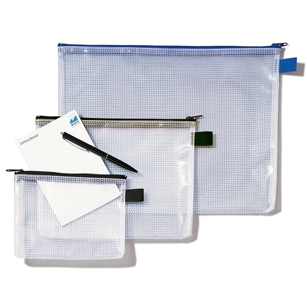 Rexel Mesh Pouch transparente/azul (A4) 1300259 208084 - 1