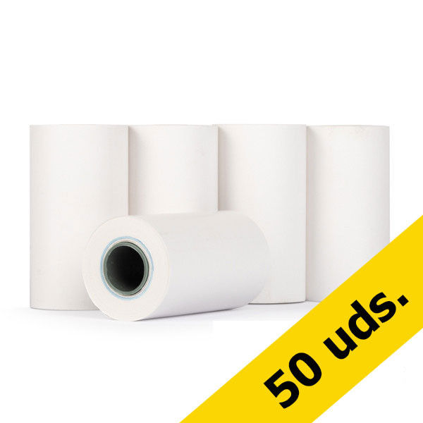 Rollo caja registradora 123tinta 57x30x12 térmico blanco (50 unidades)  300314 - 1