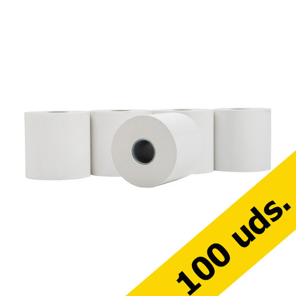 Rollo caja registradora 123tinta 80x80x25 térmico blanco (100 unidades)  301952 - 1