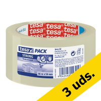 Tesa Pack Strong Cinta de embalaje transparente 50 mm x 66 m (Pack 3 rollos)