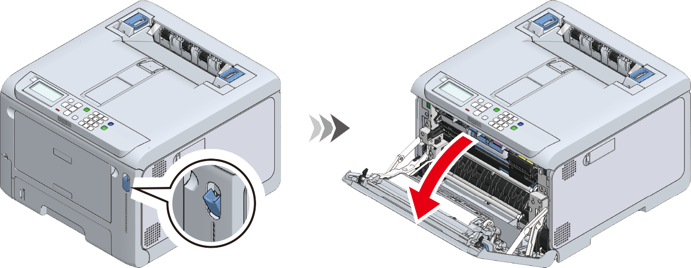 pasos para cambiar toner 54807102 de OKI